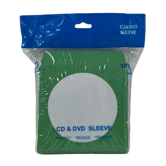 CheckOutStore 300 Green Color Paper CD Sleeves with Window & Flap