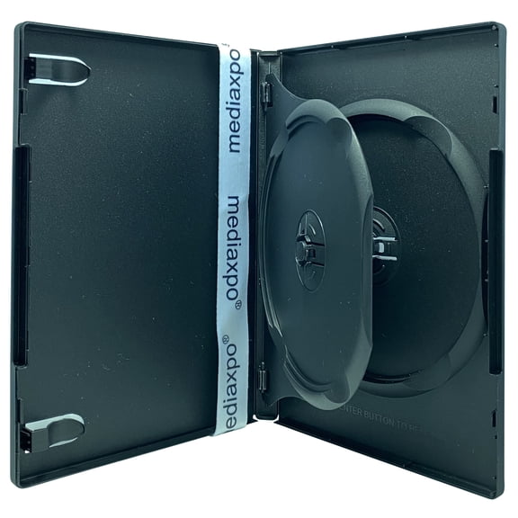 CheckOutStore 400 Standard Black Double DVD Cases with Inner Flap