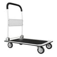 thumbnail image 1 of CheckOutStore (5) Heavy-Duty Collapsible Push Cart Dolly - 330 lbs Capacity Foldable Flatbed Hand Truck with Handle (White), 1 of 2