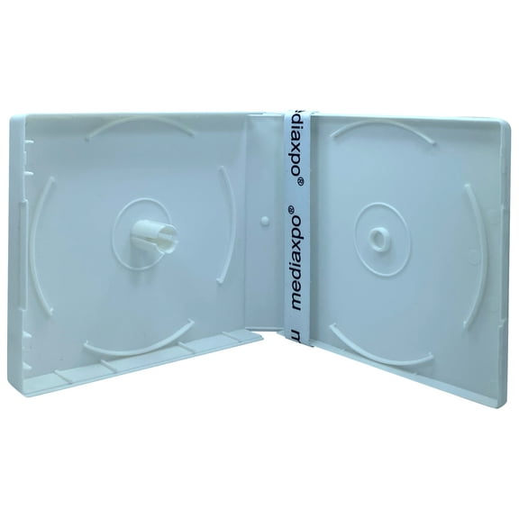 CheckOutStore 5 White CD/DVD Poly Stackable Square Box (Holds Up to 16 Discs)