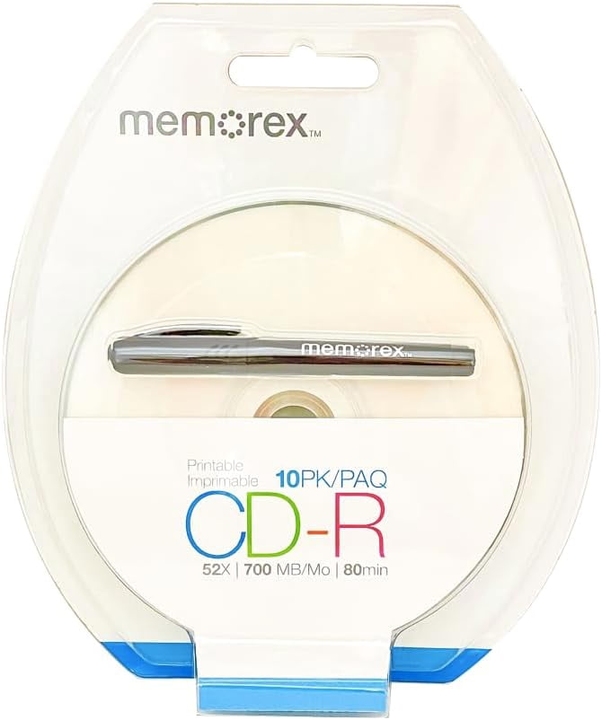 CheckOutStore 50 Memorex 52X CD-R 80min 700MB White Inkjet Hub