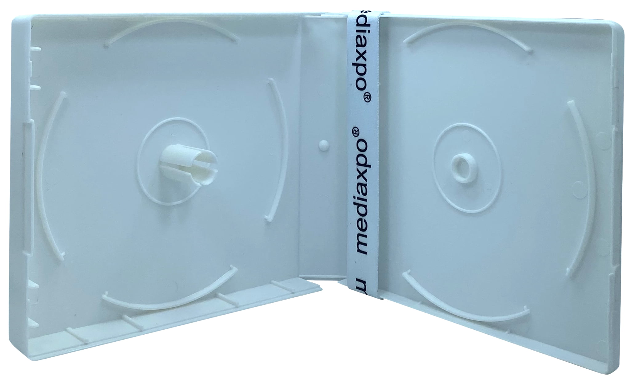 CheckOutStore 50 White CD/DVD Poly Stackable Square Box (Holds Up to 16 ...