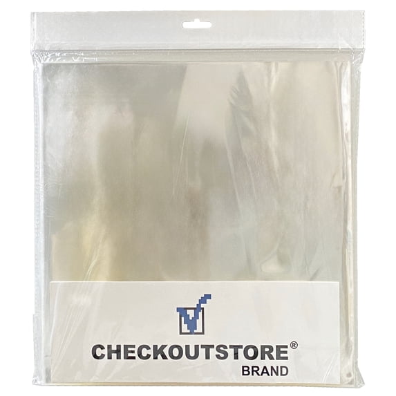 CheckOutStore 500 Clear Plastic OPP for 12" LP Vinyl 33 RPM Record Album Covers Snug 12 5/8" x 12 5/8" (Outer Sleeves)