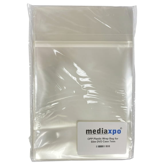 CheckOutStore 500 OPP Plastic Wrap Bag for Slim DVD Case 7mm