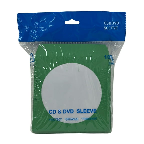 CheckOutStore 600 Green Color Paper CD Sleeves with Window & Flap