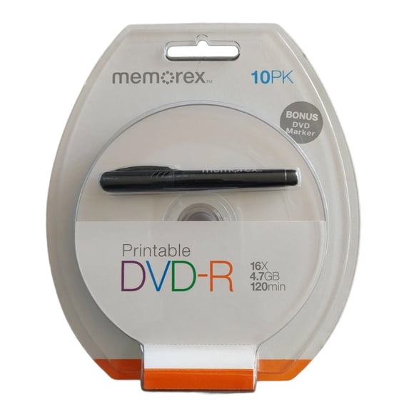 CheckOutStore 600 Memorex 16X DVD-R 4.7GB White Inkjet Hub