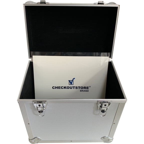 CheckOutStore Silver Aluminum 12x12 Square Cardstock Paper Holder Storage Box - Small