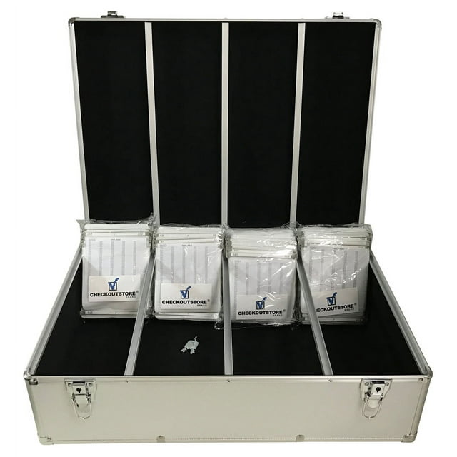 CheckOutStore Silver Aluminum CD/DVD Hanging Sleeves Storage Box (Holds ...