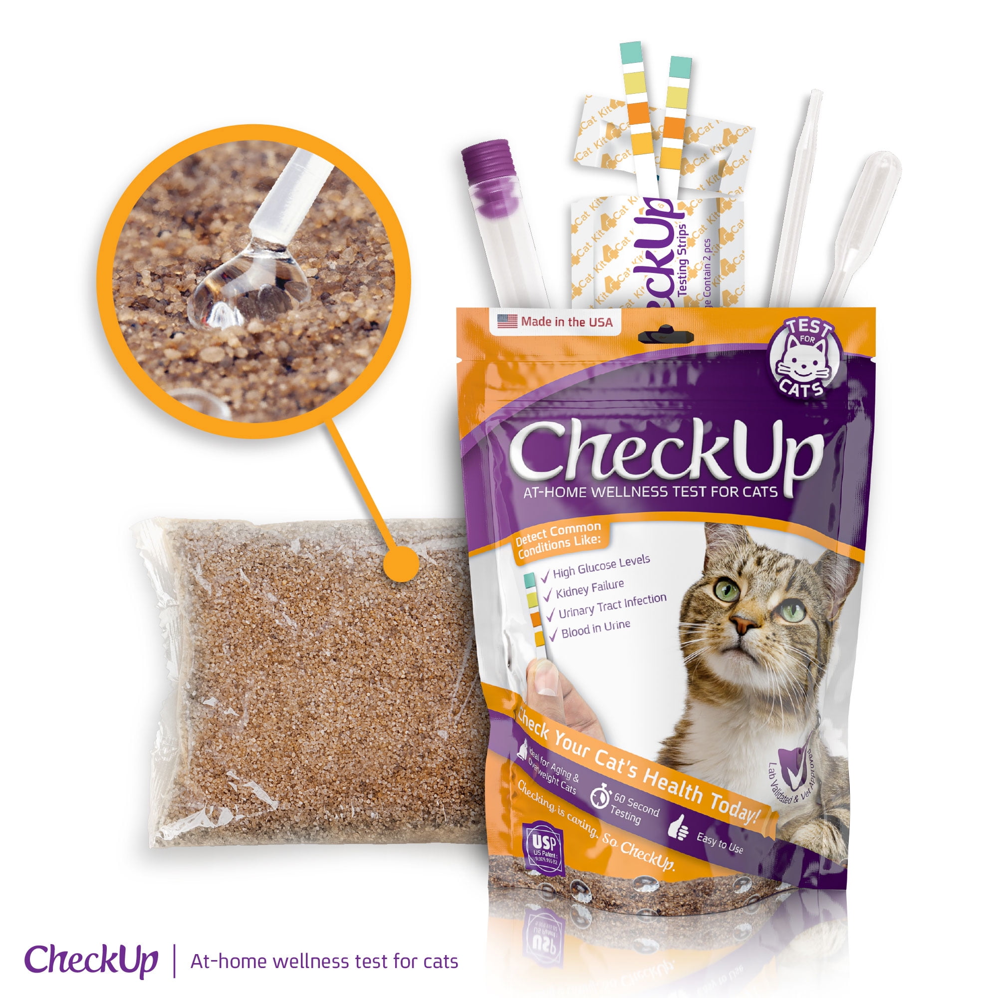 CheckUp at Home Wellness Test for Cats, Urinalysis Kit with Strips ...