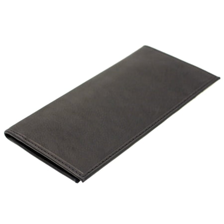 Checkbook Cover Holder Super Slim Plain Mens Womens Genuine Leather Cowhide New