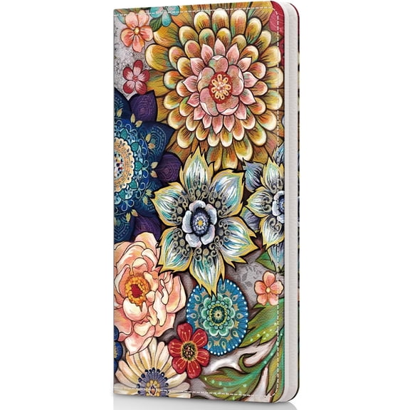 Checkbook Cover for Personal Checkbook,Patterned Pu Leather check book covers for women and men,with Pen Holder & -in Clear Plastic Divider for Duplicate Checks