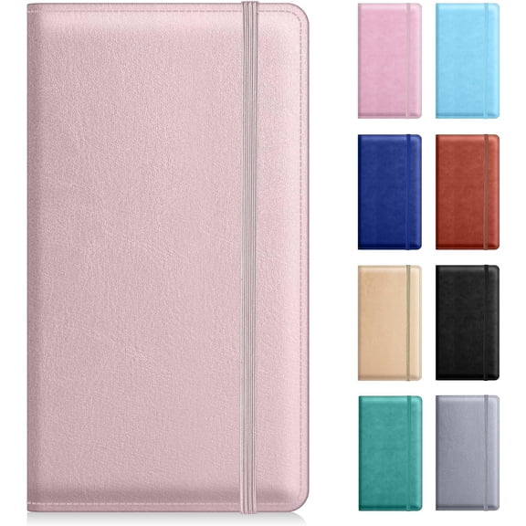 Checkbook Cover for Personal Checkbook,Pu Leather Check Book Covers for Women and Men,With Pen holders and Elastic Bands & -in Clear Plastic Divider for Duplicate Checks,Black