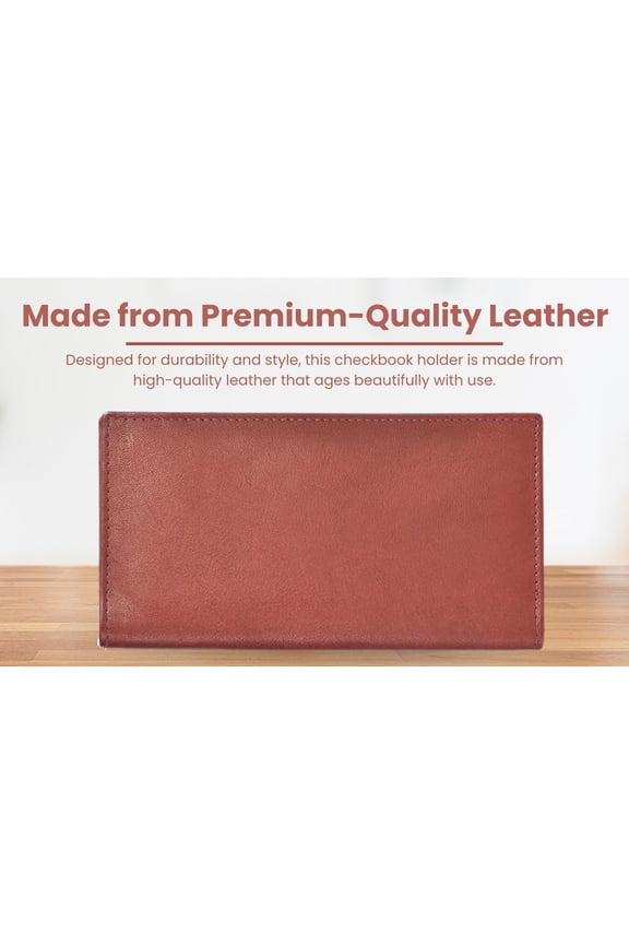 Genuine Leather Plain Checkbook Cover