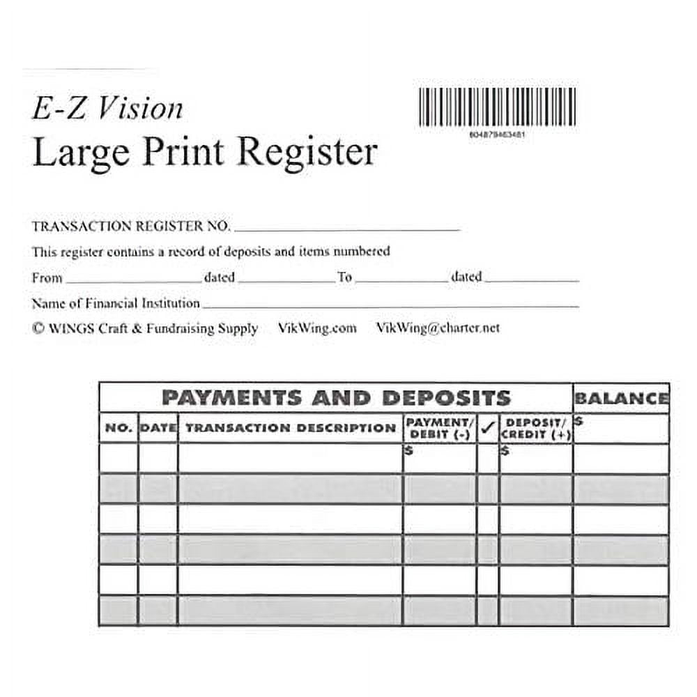 Checkbook Cover With 2 Large Print Bank Transaction Registers (Beach ...