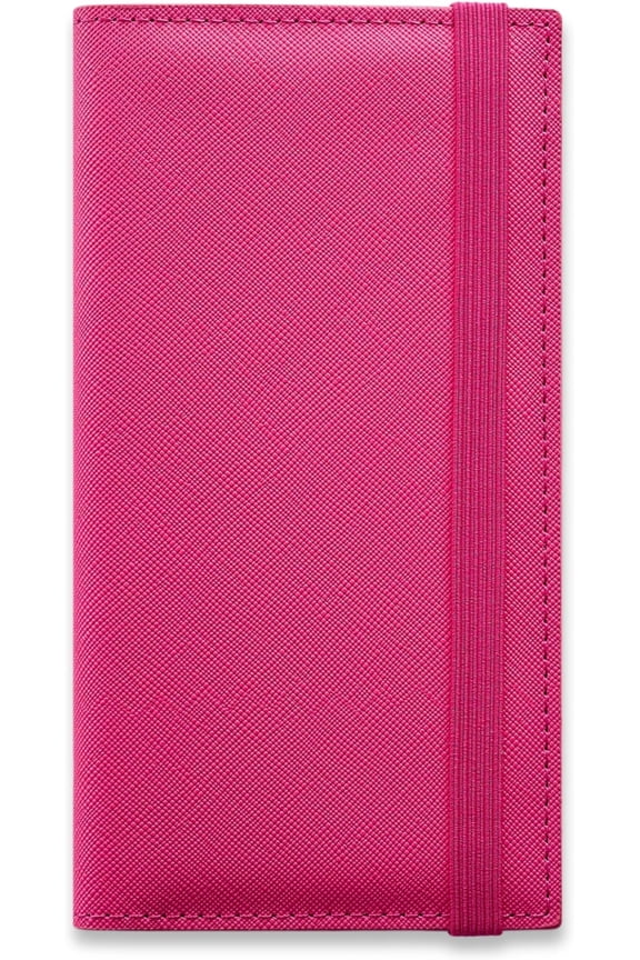 Checkbook Cover for Women, Hot -- Vegan Leather Holder for Personal Checks, Slim Design with Pen Loop, Clear Divider, Fits Top & Side- Duplicate Checks