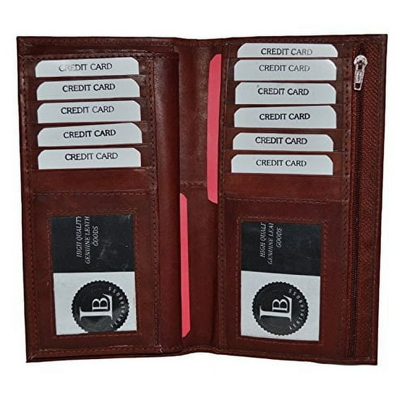 Checkbook Credit Card Holder Wallet with pull out Checkbook by Leatherboss