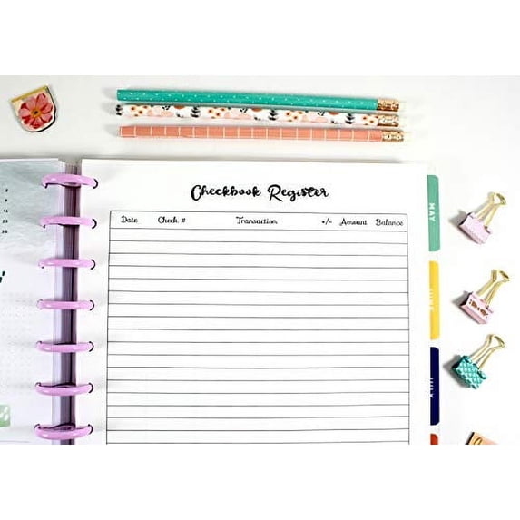 Checkbook Register Inserts for 11 Disc Planners
