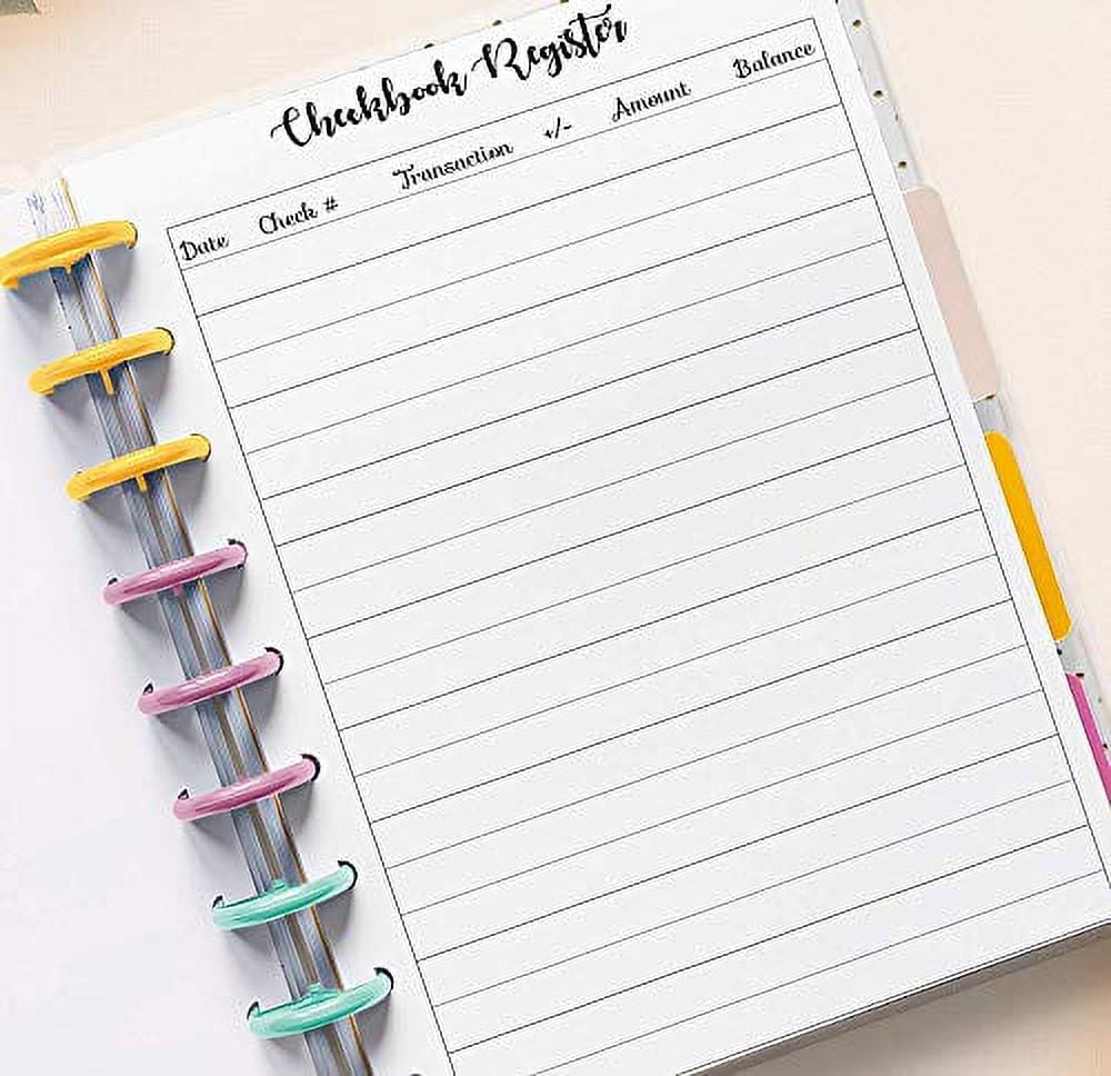 Checkbook Register Inserts for 7 Disc Planners