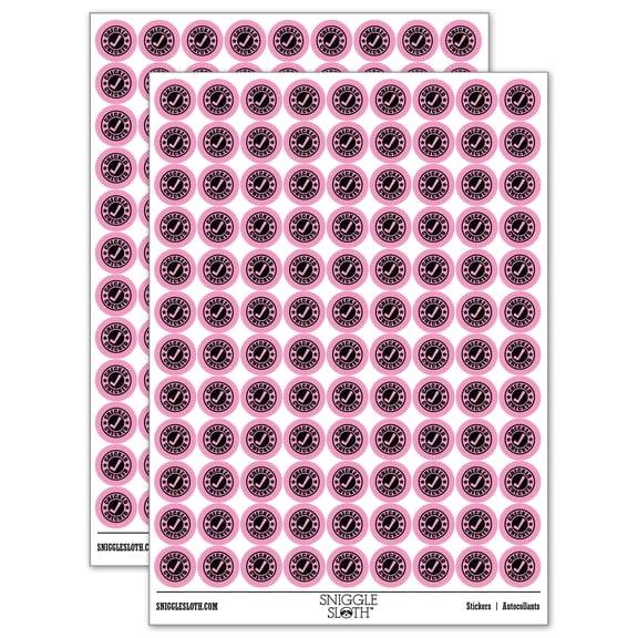 Checked Check Mark Teacher School 200+ Round Stickers - Light Pink - Matte Finish - 0.50" Size