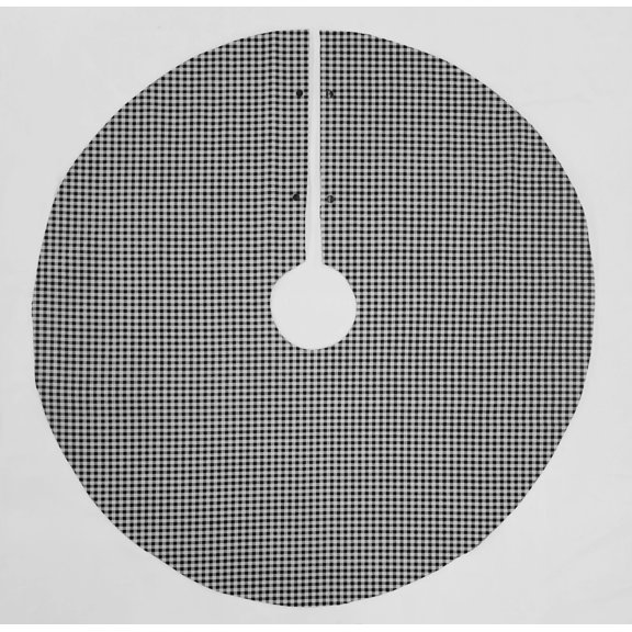 Checked Gingham Christmas Tree Skirt By Penny's Needful Things (Black) (Round)
