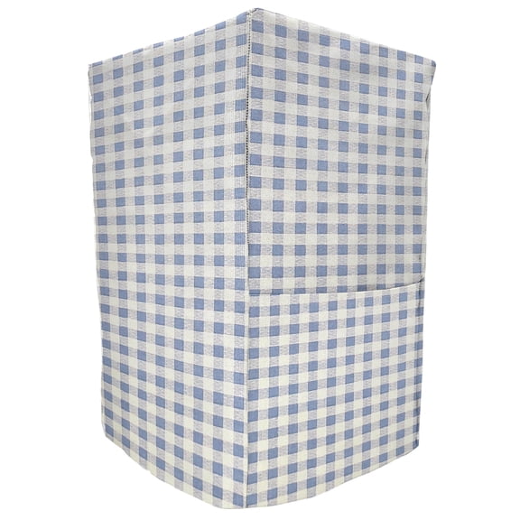 Checked Gingham Coffee Maker Cover by Penny's Needful Things (Light Blue)
