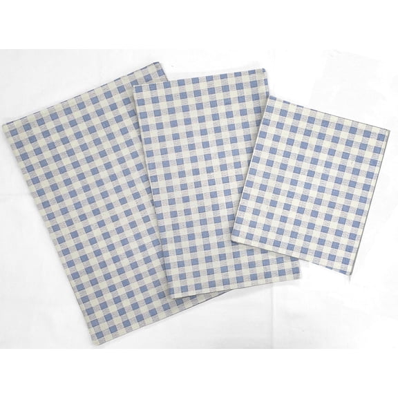Checked Gingham Countertop Appliance Slider Mats by Penny's Needful Things (Light Blue) Small