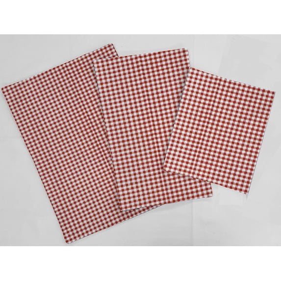 Checked Gingham Countertop Appliance Slider Mats by Penny's Needful Things (Red) Large