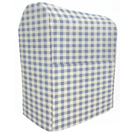 Checked Gingham Cover Compatible with Kitchenaid Stand Mixer by Penny's Needful Things (Light Blue, All Lift Bowl Models)