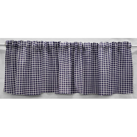Checked Gingham Curtain Panels by Penny's Needful Things (Set of 2) 36 Inch Long LINED (Purple)