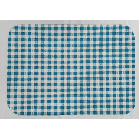 Checked Gingham Dish Drying Mat by Penny's Needful Things (Gray) Blue Turquoise