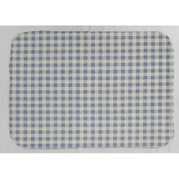 Checked Gingham Dish Drying Mat by Penny's Needful Things (White) Light Blue