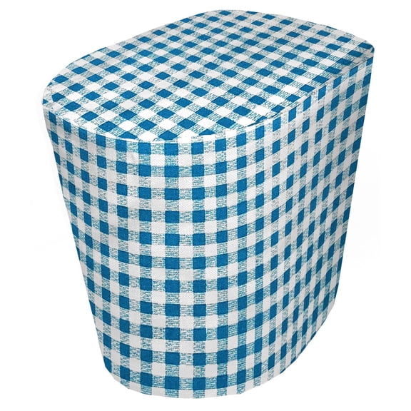 Checked Gingham Food Processor Cover by Penny's Needful Things (Large, Blue Turquoise)