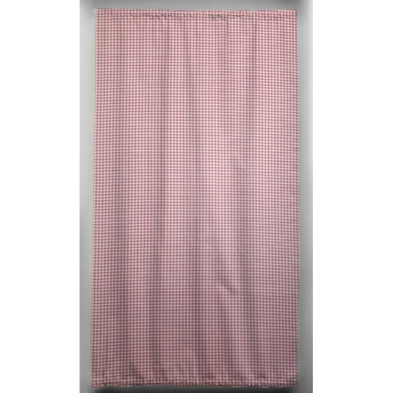 Checked Gingham French Door Curtain Panel with Tie Back by Penny's Needful Things (Unlined) (Pink)