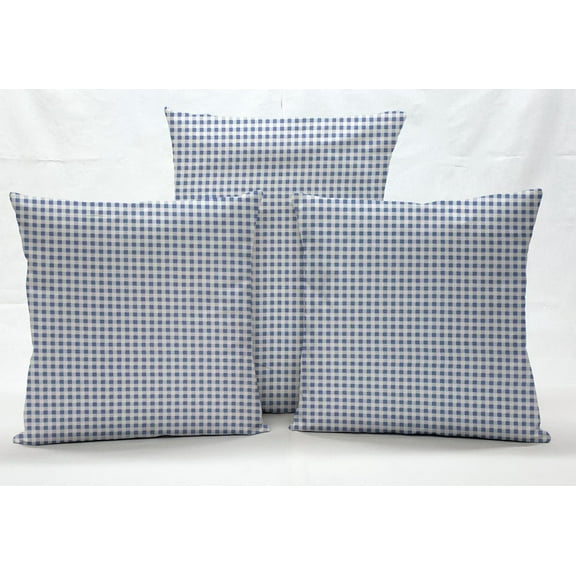 Checked Gingham Pillowcase / Pillow Cover by Penny's Needful Things (12 x 12) (Light Blue)