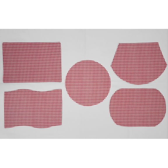 Checked Gingham Placemats by Penny's Needful Things (Oval - Set of 2) (Red)