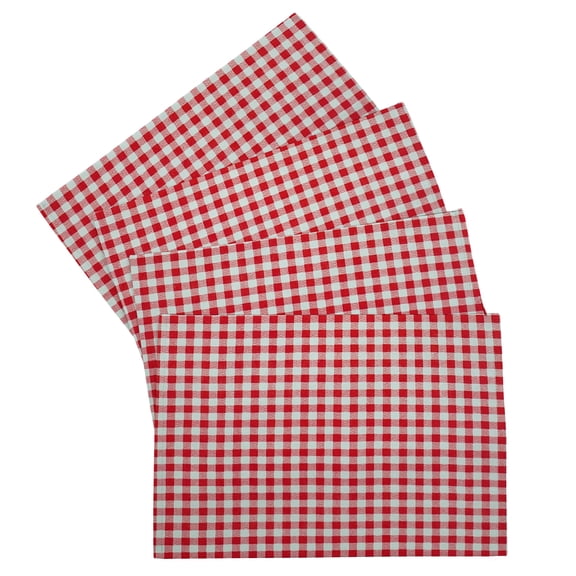 Checked Gingham Placemats by Penny's Needful Things (Rectangle - Set of 2) (Red)