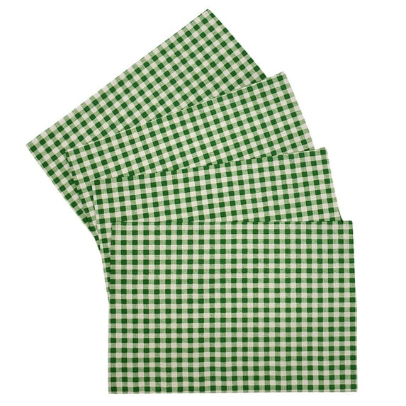 Checked Gingham Placemats by Penny's Needful Things (Rectangle - Set of 4) (Green)