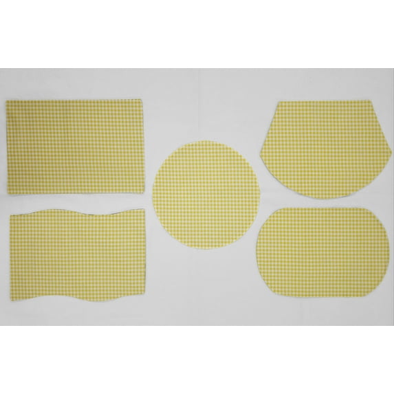 Checked Gingham Placemats by Penny's Needful Things (Round - Set of 2) (Yellow)