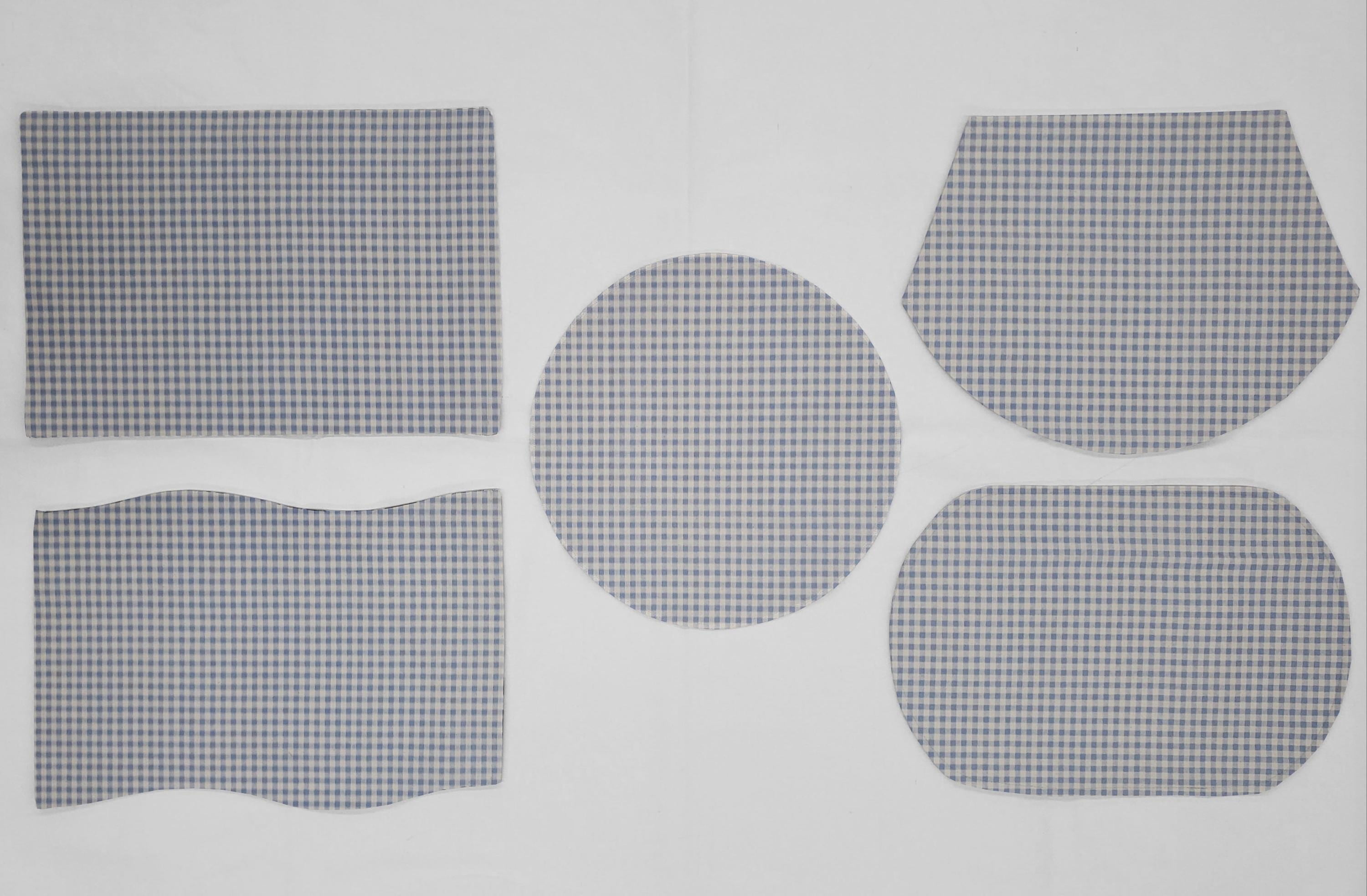 Checked Gingham Placemats by Penny's Needful Things (Round - Set of 4) (Light Blue)