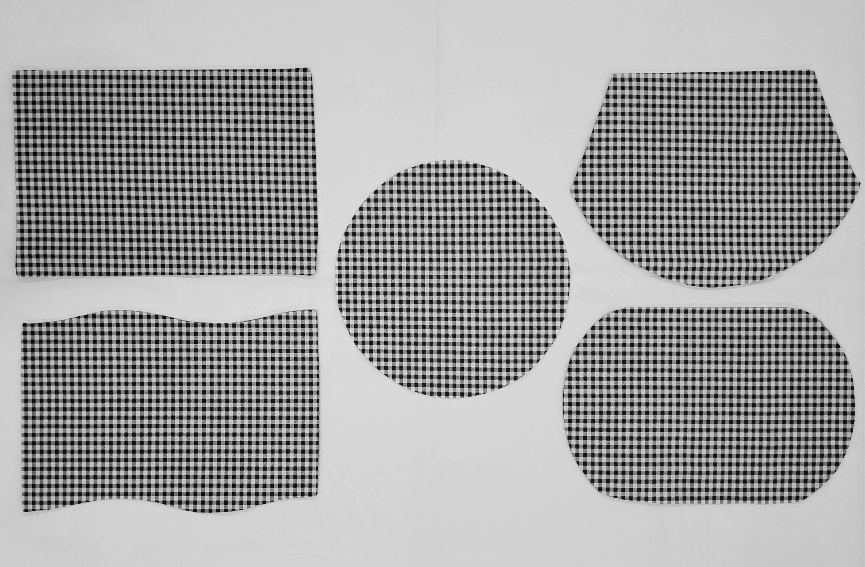 Checked Gingham Placemats by Penny's Needful Things (Round - Set of 6) (Black)