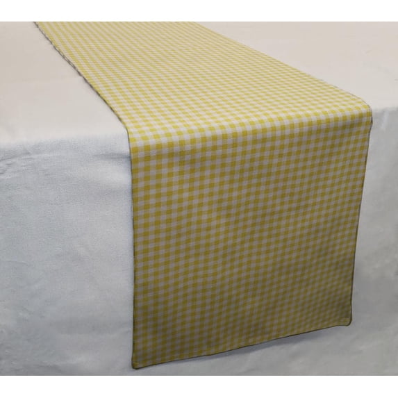 Checked Gingham Table Runner by Penny's Needful Things (6 Feet Long - STRAIGHT) (Yellow)