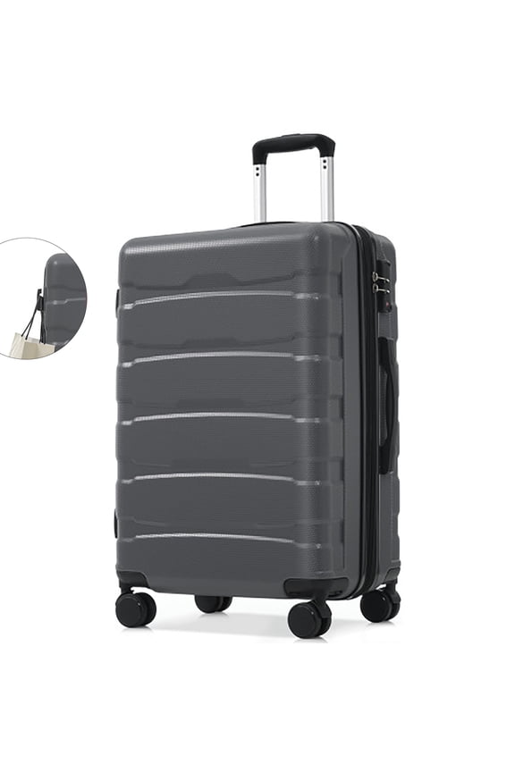 Checked Luggage, Hard-Shell Suitcase with Spinner Wheels, Travel Bag, Expandable Foldable Luggage, 24 Lnch Large Suitcase with Lightweight PC Hard Shell, Aluminum Frame, TSA Lock