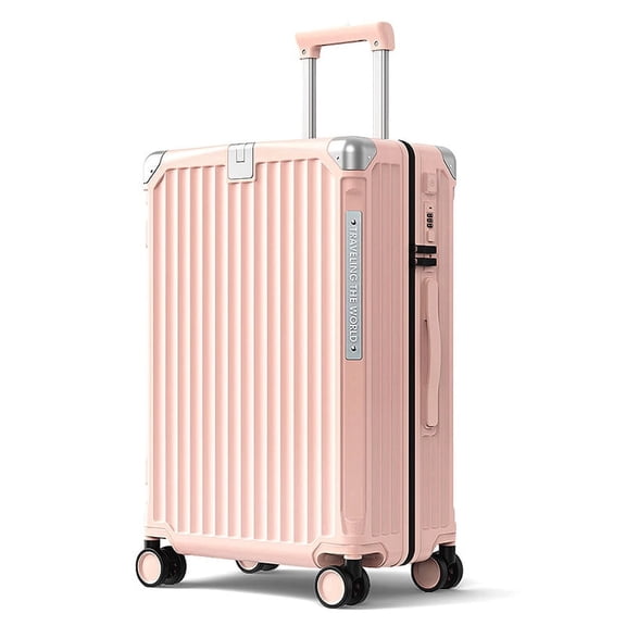 Checked Luggage Suitcase with Dual 360°Spinner Wheels PC ABS Hardside with TSA Lock with Premium Zipper 28 Inch Pink