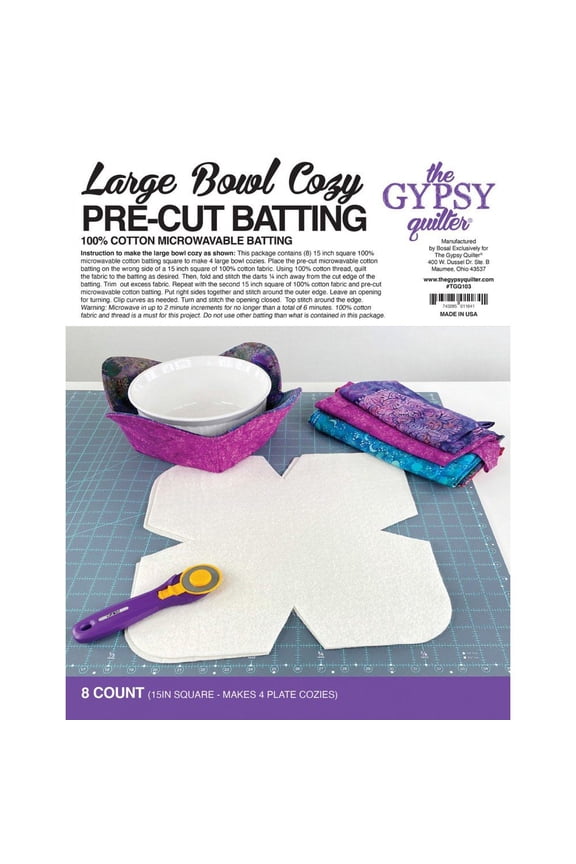 Large Bowl Cozy Pre-Cut Batting 8ct