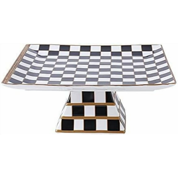 Checker Pattern 13-inch Cake Stand, Cake Holder, Serving Platter