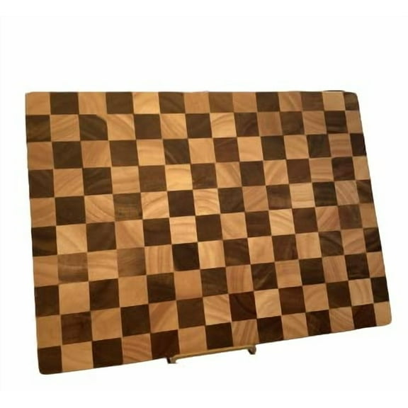 Checker Pattern End Grain Butcher Block. 15" x 11" x 1.2" Thick Kitchen Cutting Board in Acacia Wood. Chef Board, Housewarming Gift, Wedding Gift, Closing Gift. (NO GROOVE_NO ENGRAVE)