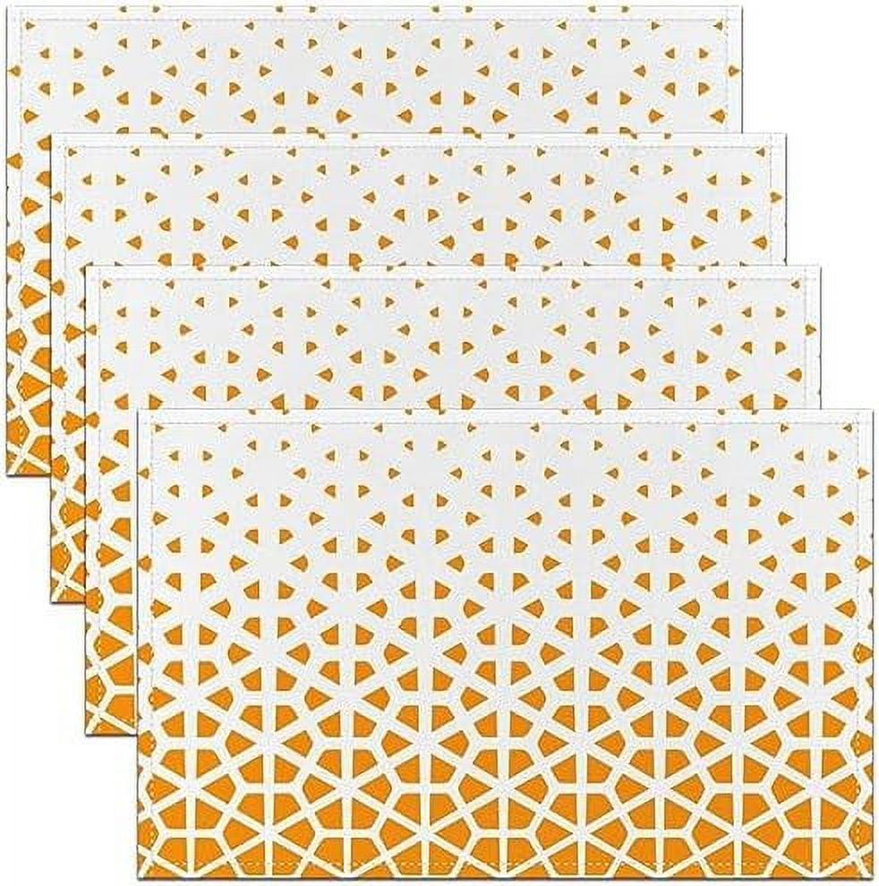 Checker Place Mats 12x18 Set of 4 Denim Texture Navy Blue Print Non