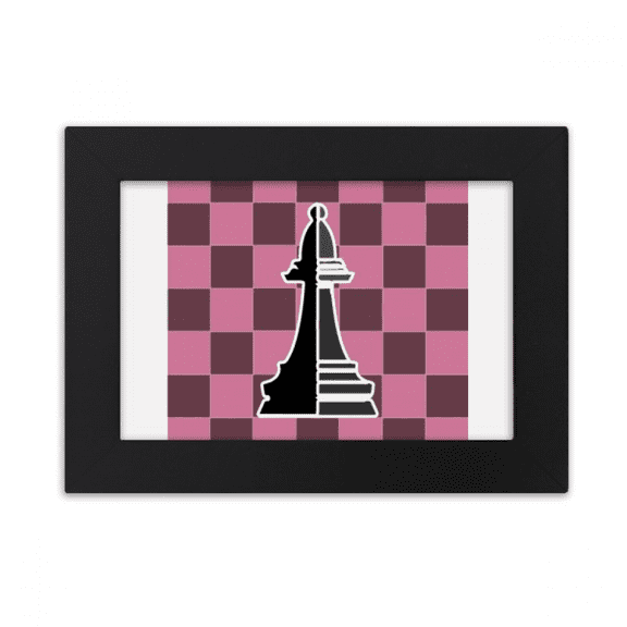Checkerboard Bishop Black Word Chess Desktop Photo Frame Ornaments Picture Art Painting