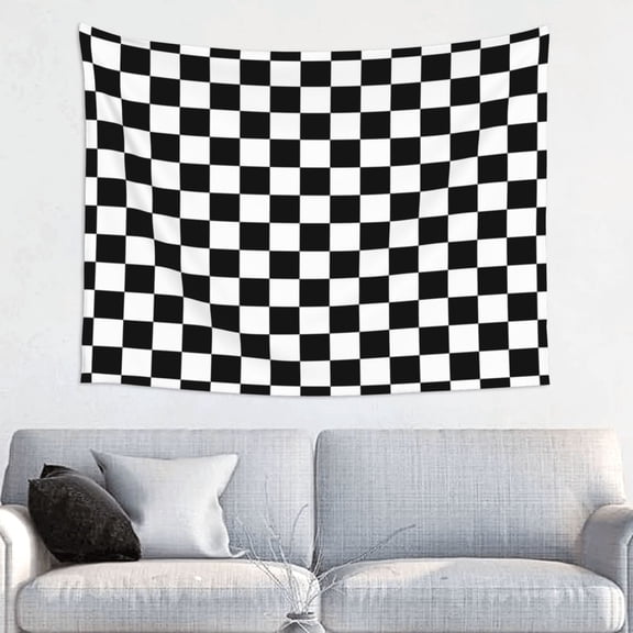 Checkerboard Black And White Tapestry Aesthetic Tapestry Wall Hanging For Room Bedroom Dorm Room Decor 29x37 Inches