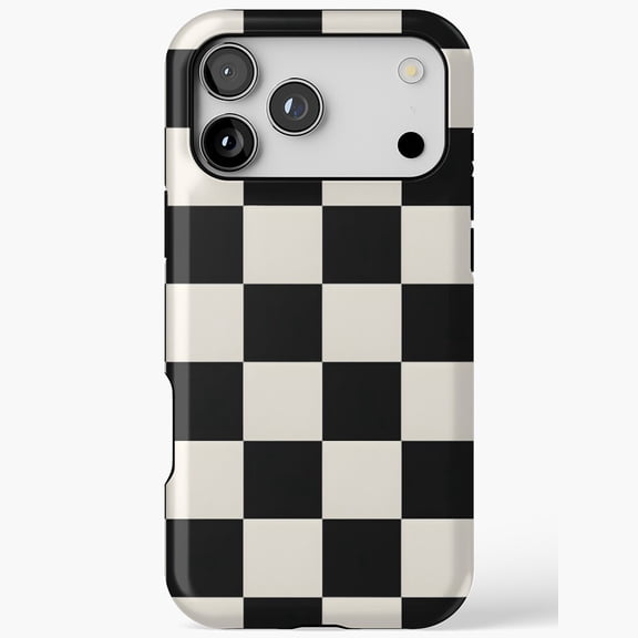 Checkerboard Black White iPhone Case 17 16 15 14 13 12 11 Pro Max Minimalist